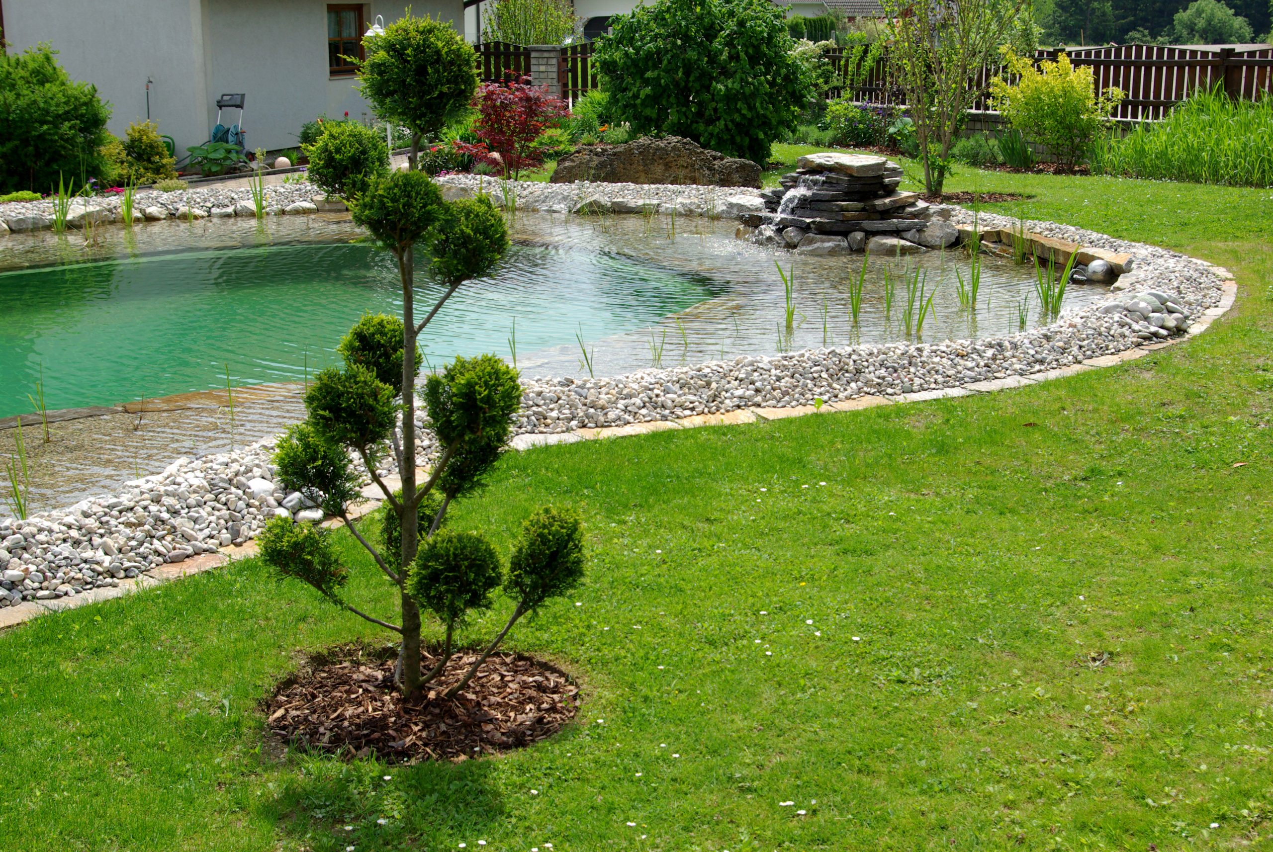 Schwimmteich als Teil einer naturnahen Gartengestaltung
